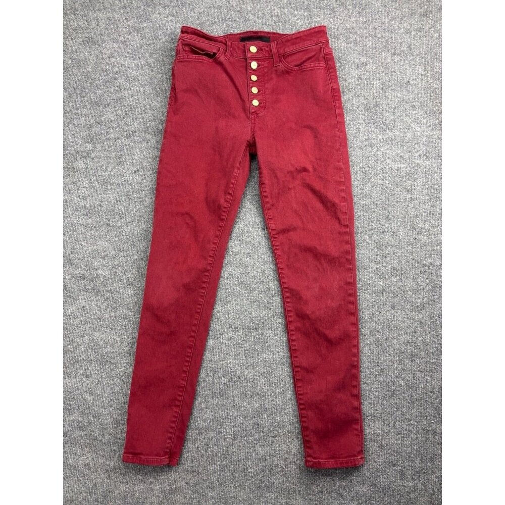 Joe's‎ The Charlie Jeans Women's 28 Red Denim High Rise Skinny Ankle Button Fly